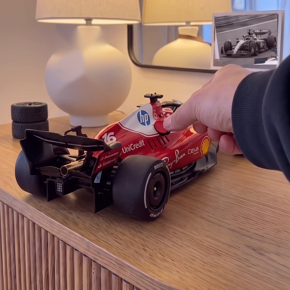 On-car start button behind the halo