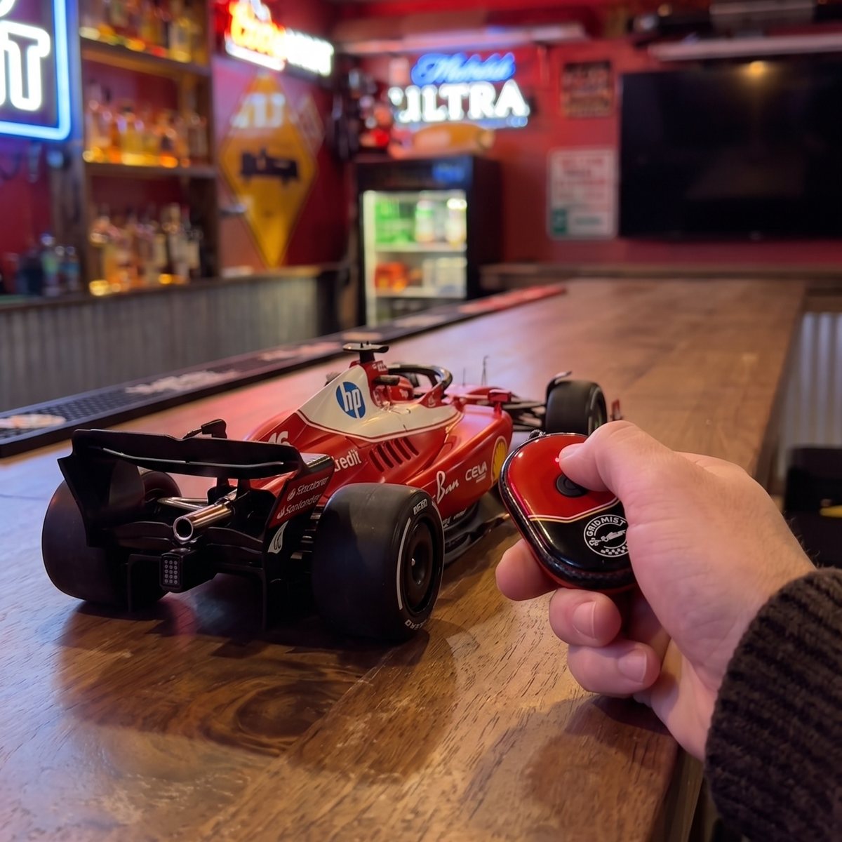 On the bar in a man cave
